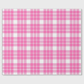 Papier Cadeau Plaid rose et blanc|Grand Motif| (Plat)
