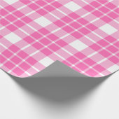 Papier Cadeau Plaid rose et blanc|Grand Motif| (Coin)