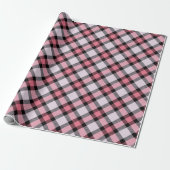 Papier Cadeau Plaid rose et noir (Déroulé)