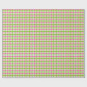 Papier Cadeau Plaid rose et vert (Plat)