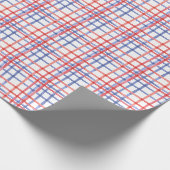 Papier Cadeau Plaid Rouge Blanc & Bleu Aquarelle (Coin)
