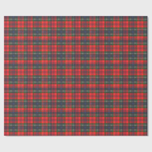 Papier Cadeau Plaid rouge classique (Plat)