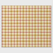 Papier Cadeau Plaid rouge doré (Plat)