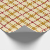 Papier Cadeau Plaid rouge doré (Coin)