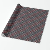 Papier Cadeau Plaid rouge et noir et blanc (Déroulé)