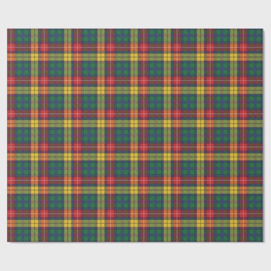 Papier Cadeau Plaid Rustic Classic Holiday Rouge Vert Tartan (Plat)