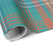 Papier Cadeau Plaid Rustique classique vacances de Noël Tartan (Coin rond)