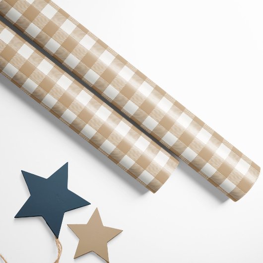 Papier Cadeau Plaid Rustique Tan Buffalo