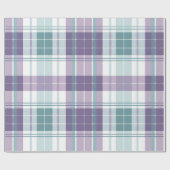 Papier Cadeau Plaid sarcelle et violet pastel (Plat)
