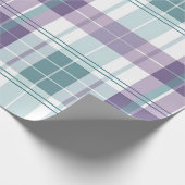 Papier Cadeau Plaid sarcelle et violet pastel (Coin)