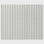 Papier Cadeau Plaid simple vert et or (Plat)