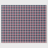 Papier Cadeau Plaid sportif de bleu marine, rouge et gris (Plat)