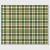 Papier Cadeau Plaid sportif d'or vert-foncé et jaune (Plat)