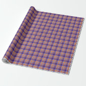 Papier Cadeau Plaid sportif pourpre et orange lumineux (Déroulé)