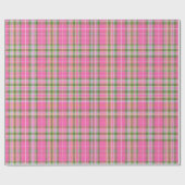 Papier Cadeau Plaid Tartan Rose & Vert (Plat)