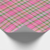 Papier Cadeau Plaid Tartan Rose & Vert (Coin)