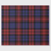 Papier Cadeau Plaid Tartan rouge violet vacances rustique (Plat)