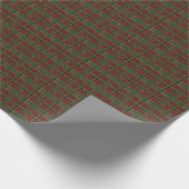 Papier Cadeau Plaid traditionnel en rouge et vert Noël (Coin)