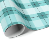 Papier Cadeau Plaid turquoise 2,0 (Coin rond)