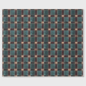 Papier Cadeau Plaid turquoise et Brown - Tartan de vacances rust (Plat)