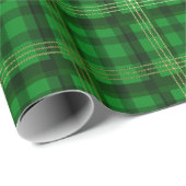 Papier Cadeau Plaid vert (Coin rond)