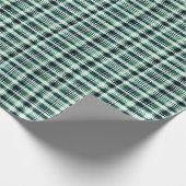 Papier Cadeau Plaid vert, blanc et noir (Coin)