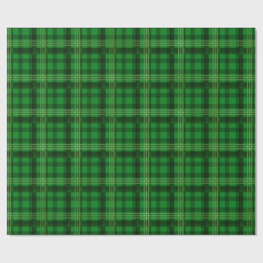 Papier Cadeau Plaid vert de Noël (Plat)