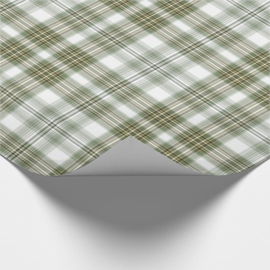 Papier Cadeau Plaid vert et blanc (Coin)