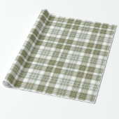 Papier Cadeau Plaid vert et blanc (Déroulé)