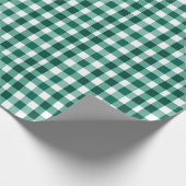 Papier Cadeau Plaid vert et blanc (Coin)