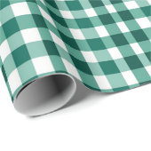 Papier Cadeau Plaid vert et blanc (Coin rond)