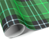 Papier Cadeau Plaid vert irlandais (Coin rond)