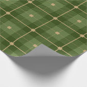 Papier Cadeau Plaid vert rustique (Coin)