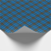 Papier Cadeau Plaid vintage bleu classique (Coin)