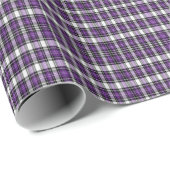 Papier Cadeau Plaid Violet Et Noir (Coin rond)