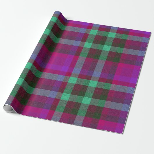 Papier Cadeau Plaid With Patterned Texture Wrapping Paper (Déroulé)