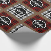 Papier Cadeau Plaids cool avec Monogramme et nom (Coin)