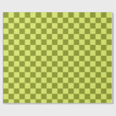 Papier Cadeau Plaisant Moderne Checkerboard Lime Olive Géométriq (Plat)