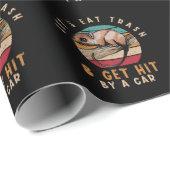 Papier Cadeau Plaisanterie vintage Opossum (Coin rond)