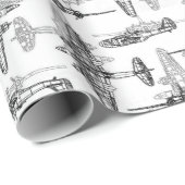 Papier Cadeau Plan d'avion 1 Papier d'enveloppement (Coin rond)