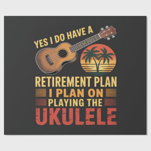 Papier Cadeau Plan de retraite Ukulele Drôle (Plat)