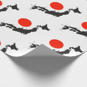 Papier Cadeau Plan du Japon, contour et cercle (Coin)