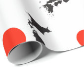 Papier Cadeau Plan du Japon, contour et cercle (Coin rond)