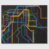 Papier Cadeau Plan du métro de la ville (Plat)