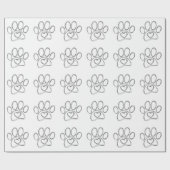 Papier Cadeau Plan Empreinte de patte de chien (Plat)