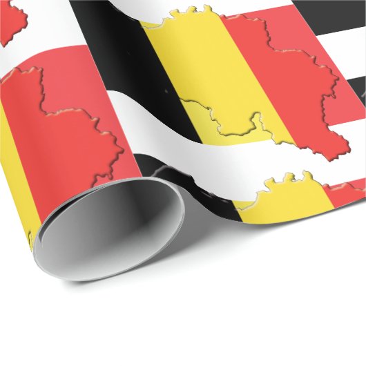Papier Cadeau Plan Plan BELGIQUE DRAPEAU (Coin rond)