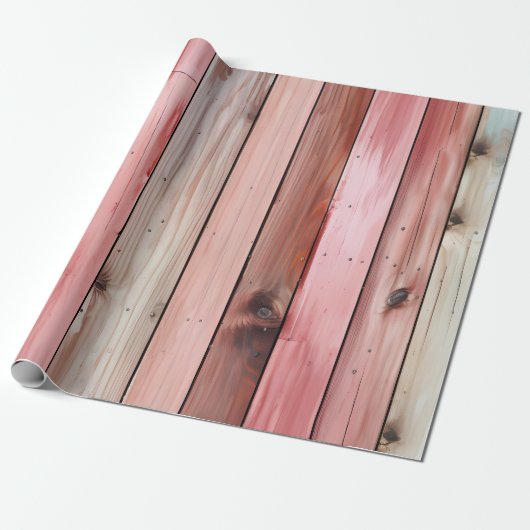 Papier Cadeau Plancher en bois Pastel (Déroulé)