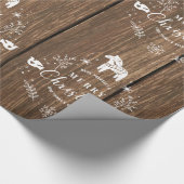 Papier Cadeau Planches Brown en bois blanc ornement de Noël (Coin)
