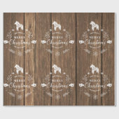 Papier Cadeau Planches Brown en bois blanc ornement de Noël (Plat)