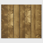 Papier Cadeau Planches en bois inextricables Brown (Plat)